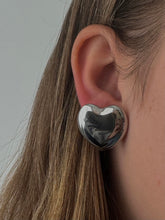 Load image into Gallery viewer, Marni Oversized Heart Silver Studs
