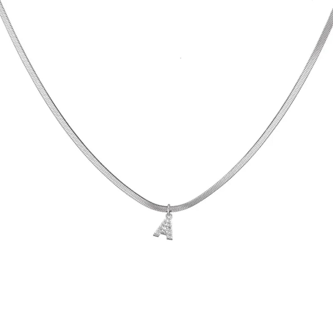 Baby Initial Silver Necklace