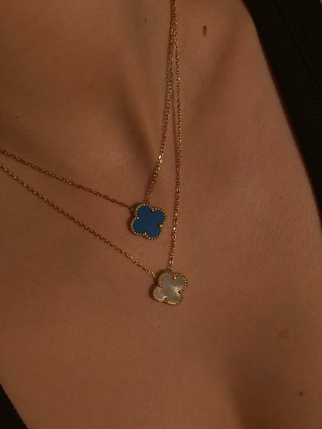 Cinzia Blue Clover Necklace
